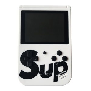 Consola SUP Game Box, 400 jocuri, rotita volum, ecran LCD, cablu AV pentru conectare televizor, incarcare Micro-USB, jocurile copilariei, Alb