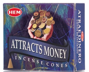 Conuri Parfumate HEM, Attracts Money, 10 buc