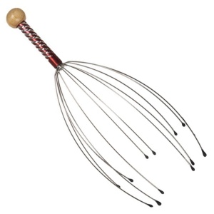 Dispozitiv Masaj Capilar Zenino - Efect de Relaxare, 12 Brate Metalice, Otel Inoxidabil, 20cm, Rosu