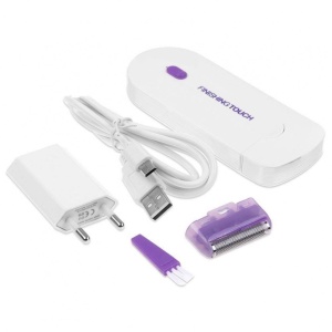Epilator portabil fara fir cu tehnologie Sensa Light, fara durere, cu acumulator, incarcare USB, culoare alb - Img 3
