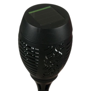 Felinar solara LED cu efect de flacara, negru, 50 cm