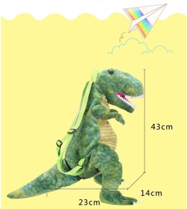 Ghiozdan pentru copii de plus, forma de dinozaur, verde K KATHODE - Img 2