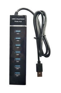 Hub USB 3.0 cu 7 porturi, 5 Gbps, led indicator, cablu 30 cm, negru K KATHODE