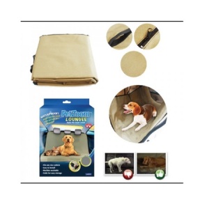 Husa auto pentru protectie si transport animale, caini si pisici, pentru bancheta autoturismului, impermeabila, antialunecare, bej, 140 x 140 cm - Img 4