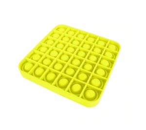 Jucarie antistres din silicon, Pop it now, forma patrat Galben, 12.7 cm, TQS