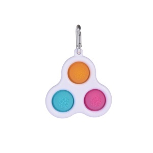 Jucarie antistres, Pop it, model breloc, tip triunghi, 8 cm, multicolor