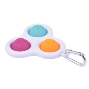Jucarie antistres, Pop it, model breloc, tip triunghi, 8 cm, multicolor - Img 3