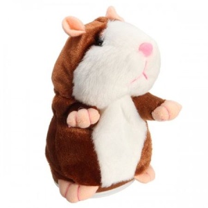 Jucarie hamster interactiv vorbitor maro/alb
