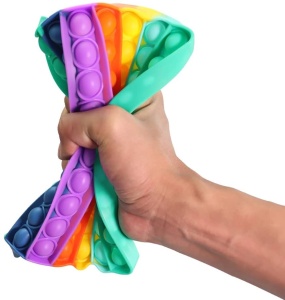 Jucarie senzoriala antistres de dimensiuni mari, 19 x 19 cm, POP IT patrat multicolor K KATHODE - Img 2