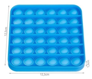 Jucarie senzoriala antistres Pop it Now, din silicon, 12.5x12.5 cm, albastru - Img 3