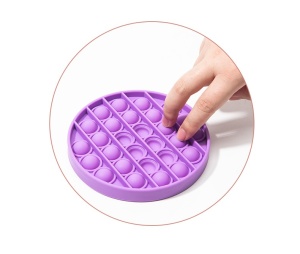 Jucarie senzoriala antistres, Pop It Now, Push Bubble, mov, 12.5 x 12.5 x 1.5 cm - Img 3
