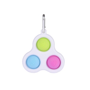 Jucarie senzoriala Dimple fidget toy tip breloc cu 3 bule, + 1 an, Multicolora, 8 cm, Urban Trends ®️