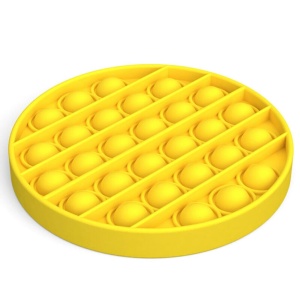 Jucarie senzoriala din silicon , antistres, Pop it , galben, 12 x 12 x 1.5 cm , dimensiune bula 1,5 cm , Picodino® - Img 4