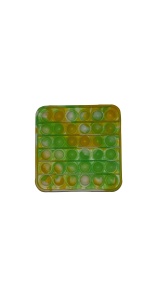 Jucarie senzoriala din silicon, antistres, POP IT! verde, galben, alb - patrat KATHODE