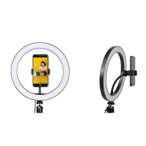Lampa circulara Make up profesionala, 3 tipuri de lumina, trepied 210 cm, suport telefon, diametru 26 cm - Img 5