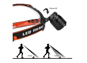 Lanterna frontala cu Zoom, 2 led-uri T6 si XPE, alb/albastru, acumulator 2x3.7v 8800mAh, K KATHODE - Img 4