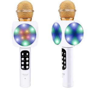 Microfon pentru karaoke, bluetooth, boxa 3W, radio FM, slotcard TF, USB, Android iOS - Img 2