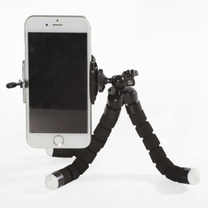 Mini trepied flexibil, reglabil 4 - 6 inch, pentru telefonul mobil Negru
