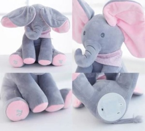 Pachet cu 2 jucarii interactive, contine Hamsterul vorbitor, repeta ce aude, isi misca corpul si capul,15 cm si Elefantul Cucu Bau, canta in limba engleza si isi acopera ochii cu urechile, 30 cm, gri/roz - Img 4