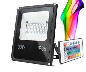Proiector LED SMD, 30W, IP65, RGB cu telecomanda KATHODE