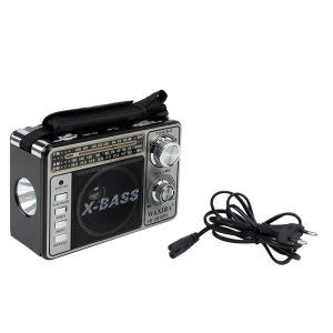 Radio portabil AM/FM/SW, slot USB/SD, MP3 player, gri, Waxiba - Img 3