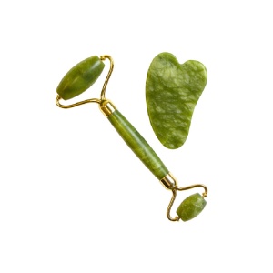 Rola din Jad si Gua Sha, pentru masaj facial si corporal, verde - Img 3