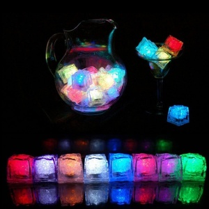 Set 12 cuburi de gheata luminoase cu LED RGB, PROCART, 2.7x2.7 cm - Img 7