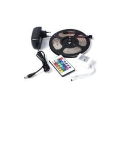 Set 2 benzi LED RGB - rosu, verde, albastru, interior/exterior, joc de lumini, telecomanda, sursa, adaptor incluse, 5m, KATHODE - Img 3