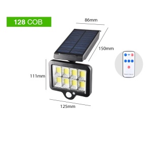 Set 3 x lampa cu incarcare solara, 128 x LED COB, senzor de miscare/lumina/stare de veghe, buton ON/OFF, rotatie 360°, telecomanda inclusa YT-140 K KATHODE - Img 2