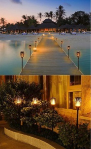 Set 3 x lampa solara de gradina, tip torta, efect de flacara, buton ON/OFF 18-14 K KATHODE - Img 7