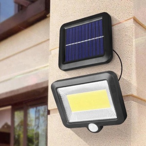 Set 4 lampi cu panou solar separat Tiessa, cu telecomanda, 100 LED-uri, senzor de miscare, negru - Img 3