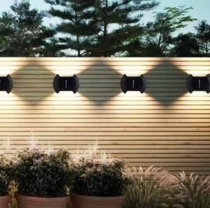 Set 4 Lampi solare cu lumina bidirectionala 6 led / lampa - Img 3