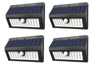 Set 4 lampi solare de perete 45 x LED, antisoc, senzor de miscare si lumina, 3 moduri de functionare K KATHODE