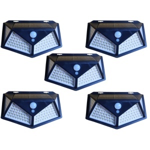 Set 5 lampi cu incarcare solara, cu senzori de amurg, miscare si lumina, 3 trepte de iluminare, 114 x LED, K KATHODE