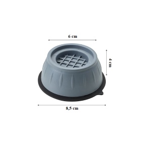 Set 8 picioare/suporti pentru masina de spalat, frigider, uscator, Antivibratii, Antiderapante, Antizgomote, ABS si cauciuc, Gri, 8,5*4 cm - Img 2