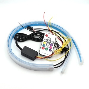 Set Benzi led, lumini auto de zi, DRL, 60 cm, RGB, 7 culori, cu telecomanda, K KATHODE - Img 6