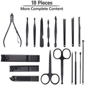 Set manichiura/pedichiura, Inox, 18 Piese, Negru - Img 2