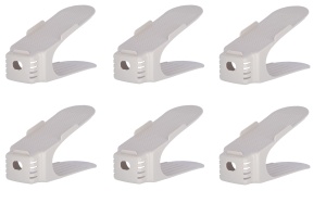 Set organizator pentru pantofi, dublarea spatiului de depozitare, 6 bucati, alb, KATHODE