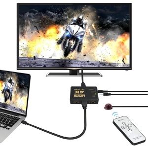 Splitter 4K HDMI, Zola®, 1080p, 3 in 1 switch cu telecomanda, negru - Img 4