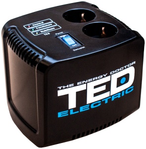 Stabilizator retea maxim 500VA-AVR, TED Electric, TED500, Negru