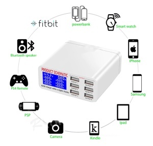 Statie de incarcare, USB 3.0 Fast Charger 6 porturi USB, afisaj digital, 6A 5V, K KATHODE - Img 3