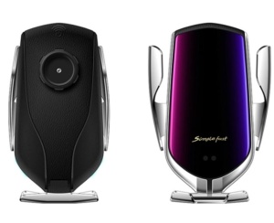 Suport auto cu incarcator wireless, Senzor Inteligent, Fast Charger 10 W, Prindere in grila ventilatie, Silver - Img 4
