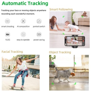 Suport inteligent telefon cu rotire 360 de grade, fotografiere inteligenta, recunoastere automata fata, urmarire live, incarcare cablu micro USB - Img 2