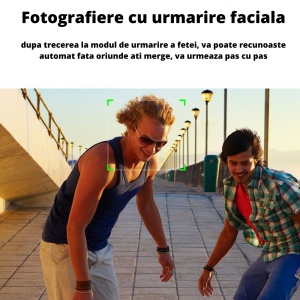 Suport rotativ inteligent pentru telefon, rotire 360°, urmarire automata, detectare fata, pentru vlogging, streaming, negru - Img 4