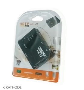 Switch HDMI FHD 1080p, cu 3 porturi de intrare si 1 port de iesire, cu telecomanda, negru