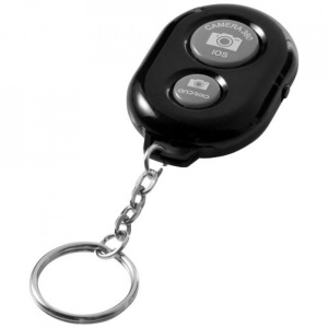 Telecomanda cu bluetooth, tip breloc, selfie, Android si IOS, neagra