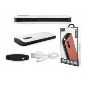 Acumulator Extern - 20000 mAh, 3 x USB, Alb/Negru - Img 2