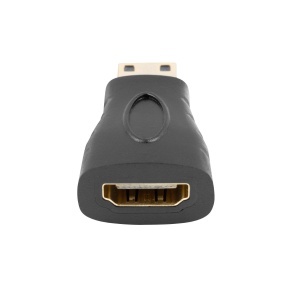 Adaptor HDMI mama la miniHDMI tata, Lanberg 42744, rezolutie 3842 x 2160 la 30 Hz, ARC, negru