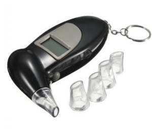 Alcool tester digital cu display LCD, Etilotest digital, 5 mustiucuri incluse, plastic - Img 2