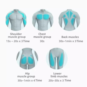 Aparat de masaj Gun Profesional, 4 capete interschimbabile, tip actionare vibratii, 6 trepte viteza, autonomie acumulator, timp operare 3 h, pentru dureri musculare si reumatism, Negru - Img 2